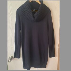 H&M Navy Cowl Neck Sweater Dress - Sz M